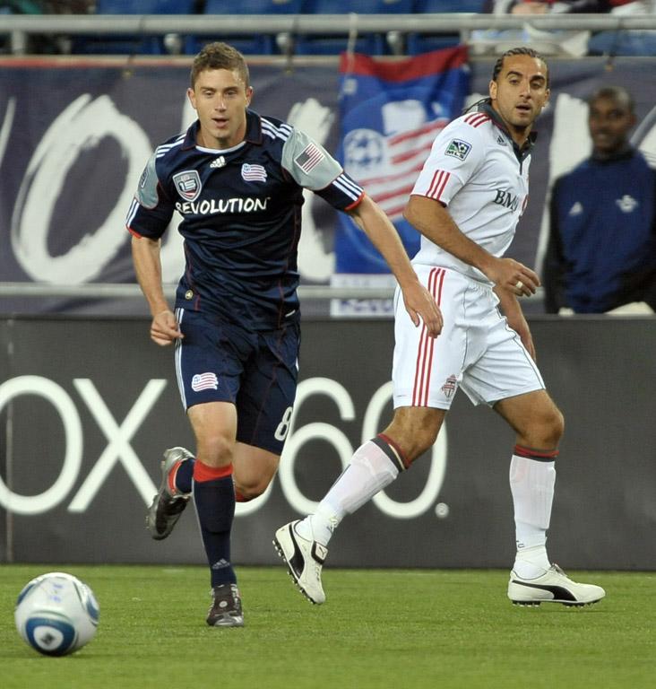 Chris Tierney v Toronto FC Courtesy revolutionsoccer.net