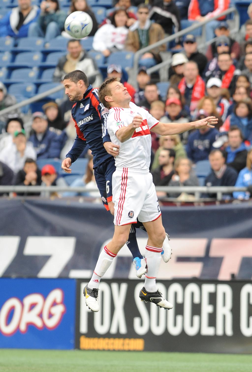 Jay Heaps and the Revs defeated the Fire on Sunday afternoon and will take a 2-1 lead on aggregate goals into next Saturday's match at Toyota Park.<br><i>Photo: Keith Nordstrom</i>