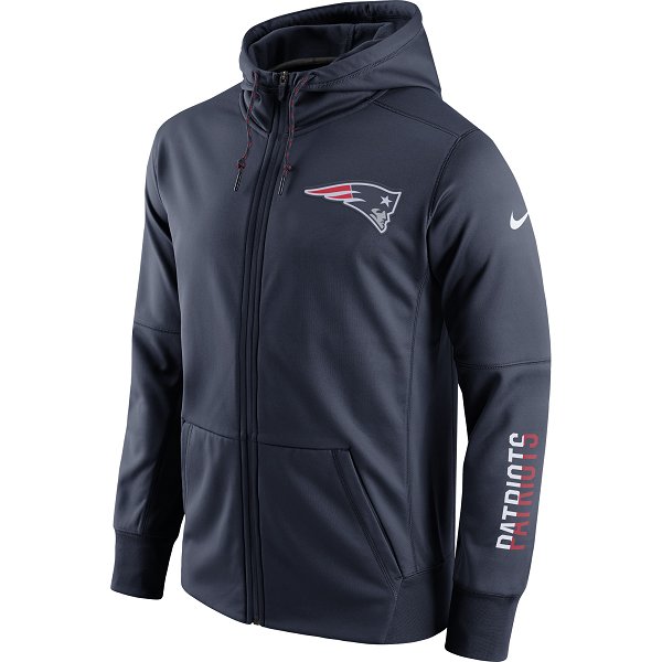 Official New England Patriots ProShop - Nike Circuit Full Zip Hood-Navy